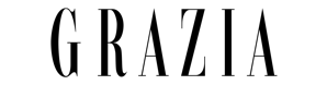 GRAZIA logo written in bold black capitals on a white background